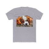 Cavalier King Charles Spaniel Puppy - Men's Fitted Cotton Crew Tee
