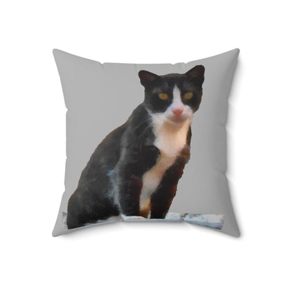 Cat from Hydra - Spun Polyester Throw Pillow