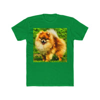 Pomeranian 'Pom Pom' Men's Fitted Cotton Crew Tee