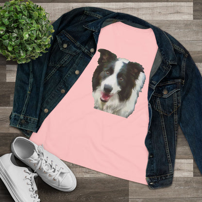 Border Collie 'Archie' Women's Relaxed Fit Cotton Tee