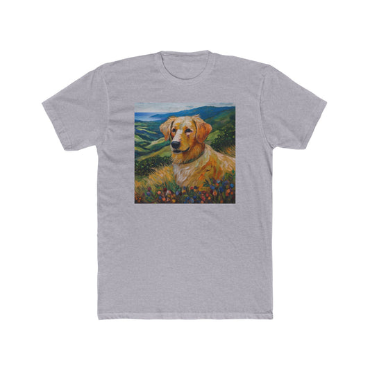 Golden Retriever #3 - Men's Fitted Cotton Crew Tee