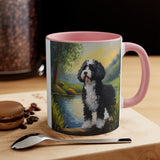 Cheerful Portuguese Water Dog 11oz Accent Mug