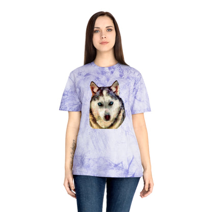 Siberian Husky 'Sacha' Unisex Cotton Color Blast T-Shirt