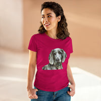 Weimaraner 'Greyson' Women's Midweight Cotton Tee