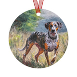 Catahoula Christmas Tree Metal Ornament