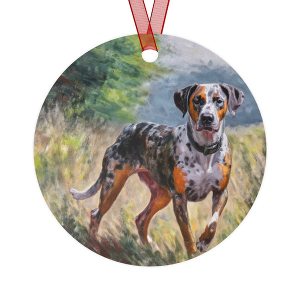 Catahoula Christmas Tree Metal Ornament