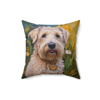 Soft Coated Wheaten Terrier S pun Polyester Throw Pillow