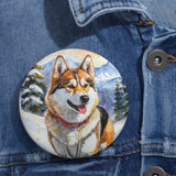 Chinook 'Sled Dog' Metal Pinback Buttons
