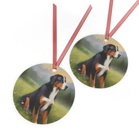 Swiss Mountain Dog Metal Ornaments