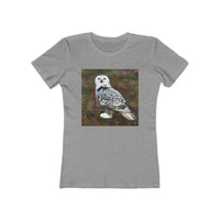Snowy White Owl - Women's Slim Fit Ringspun Cotton T-Shirt