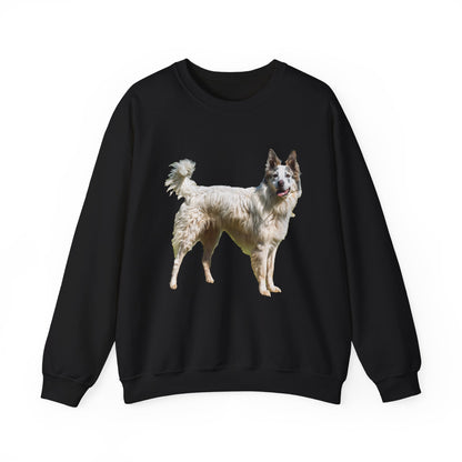 Chilly Day Charm: Pyrenean Shepherd Unisex 50/50 Crewneck Sweatshirt