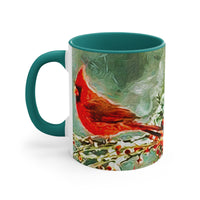 Winter Cardinal Accent Ceramic Coffee Mug, 11oz