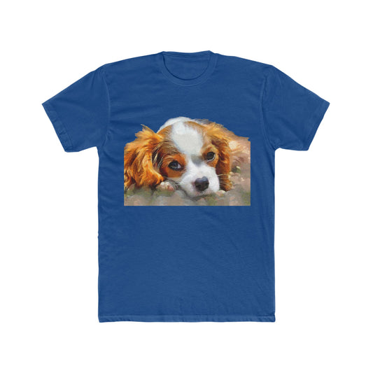 Cavalier King Charles Spaniel Puppy - Men's Fitted Cotton Crew Tee