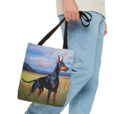 Doberman Pinscher Polyester Tote Bag (AOP)