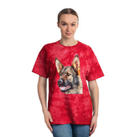 German Shepherd 'Hans' Unisex Tie-Dye Tee, Crystal