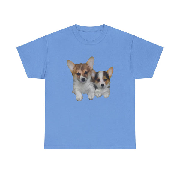 Welsh Corgi 'Cousins' Fine Art Unisex Heavy Cotton Tee