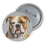 American Bulldog Metal Pinback Buttons