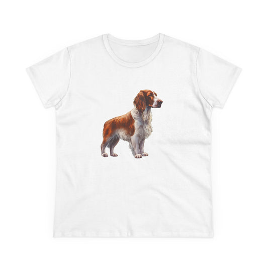 Irish Red & White Setter Women's Midweight Cotton Tee