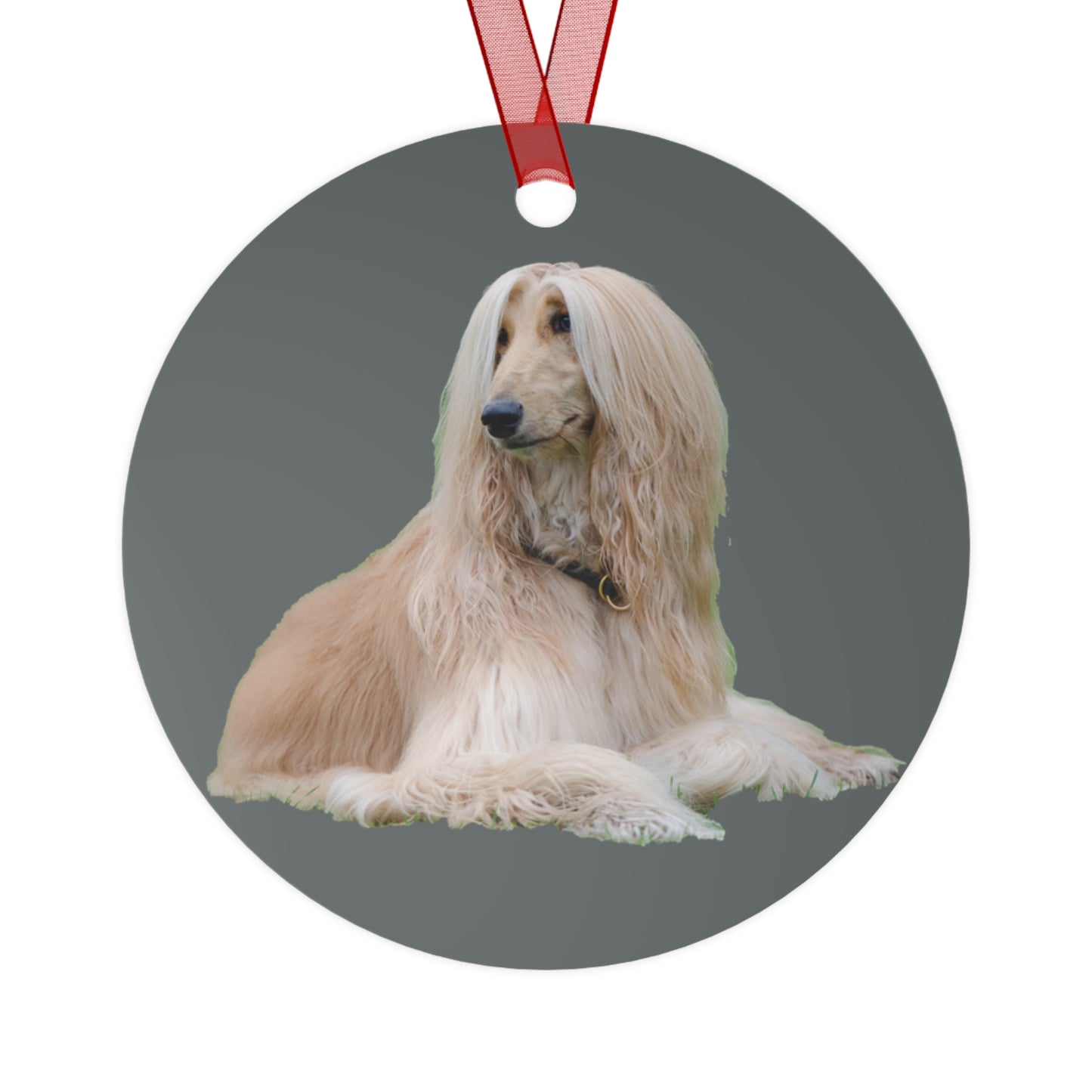 Afghan Hound Christmas Tree Metal Ornaments