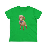 Hungarian Vizsla 'Augie' Women's Midweight Cotton Tee