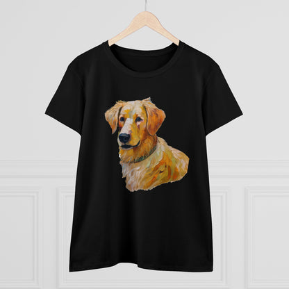 Golden Retriever Puppy Women's Midweight Cotton Tee