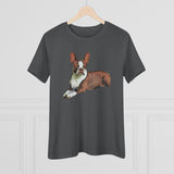 Boston Terrier Brown & White Women's Relaxed Cotton Tee