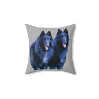 Belgian Shepherds -  Spun Polyester Throw Pillow