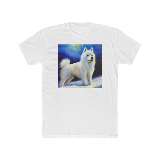 American Eskimo Dog Men's Fitted Cotton Crew Tee: A Romantic Tribute