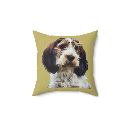 Petit Basset Griffon Vendeen  -  Spun Polyester Throw Pillow