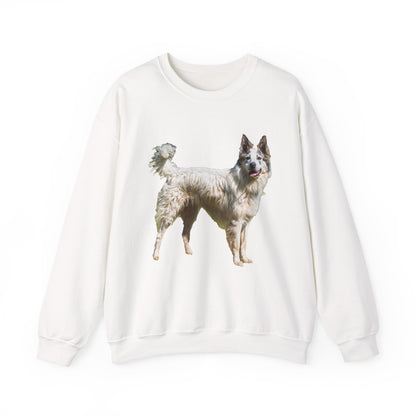 Chilly Day Charm: Pyrenean Shepherd Unisex 50/50 Crewneck Sweatshirt