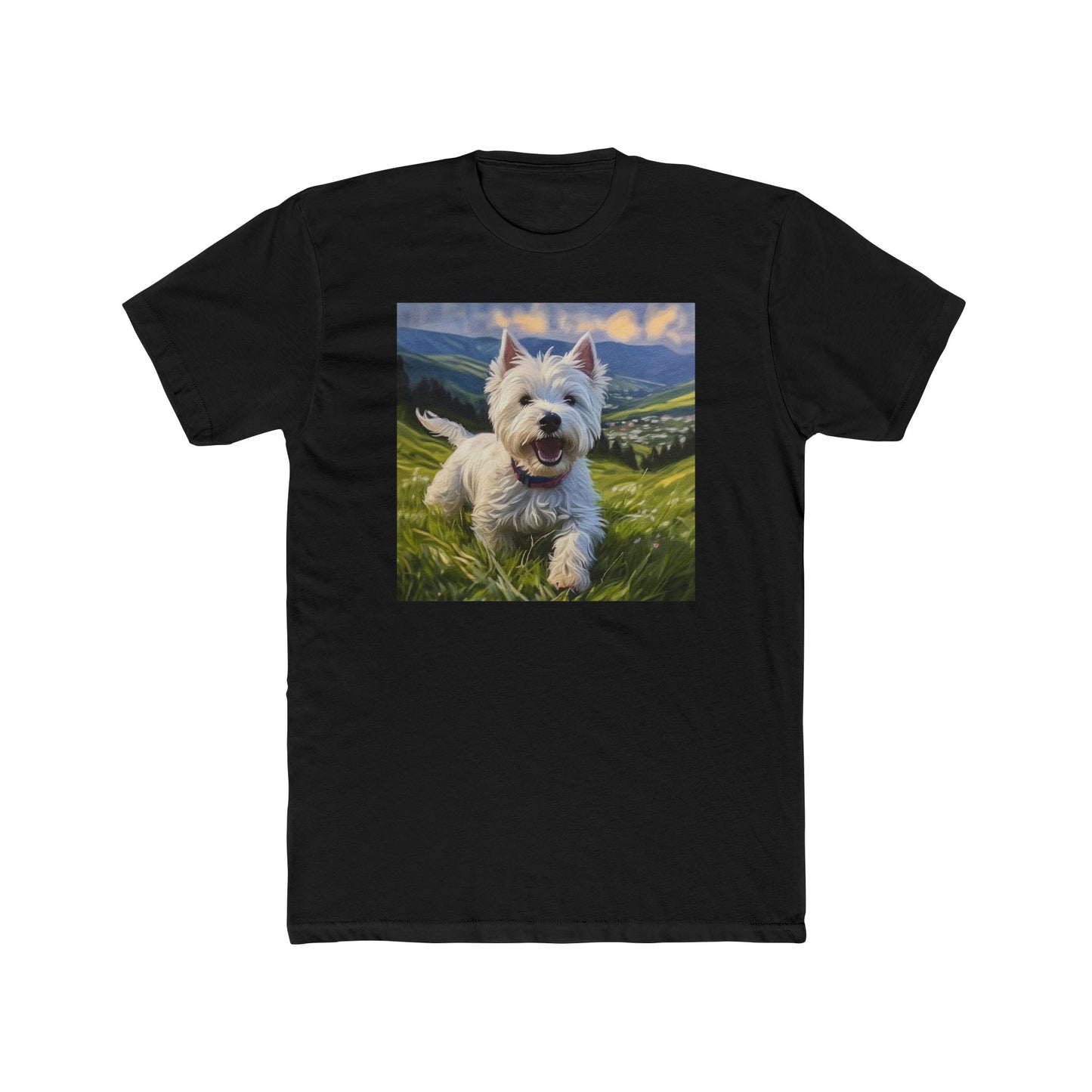 Westie #2 - Fearless West Highland Terrier Men's Fitted Cotton Crew Tee