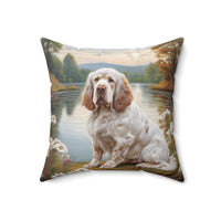 Clumber Spaniel - Spun Polyester Throw Pillow