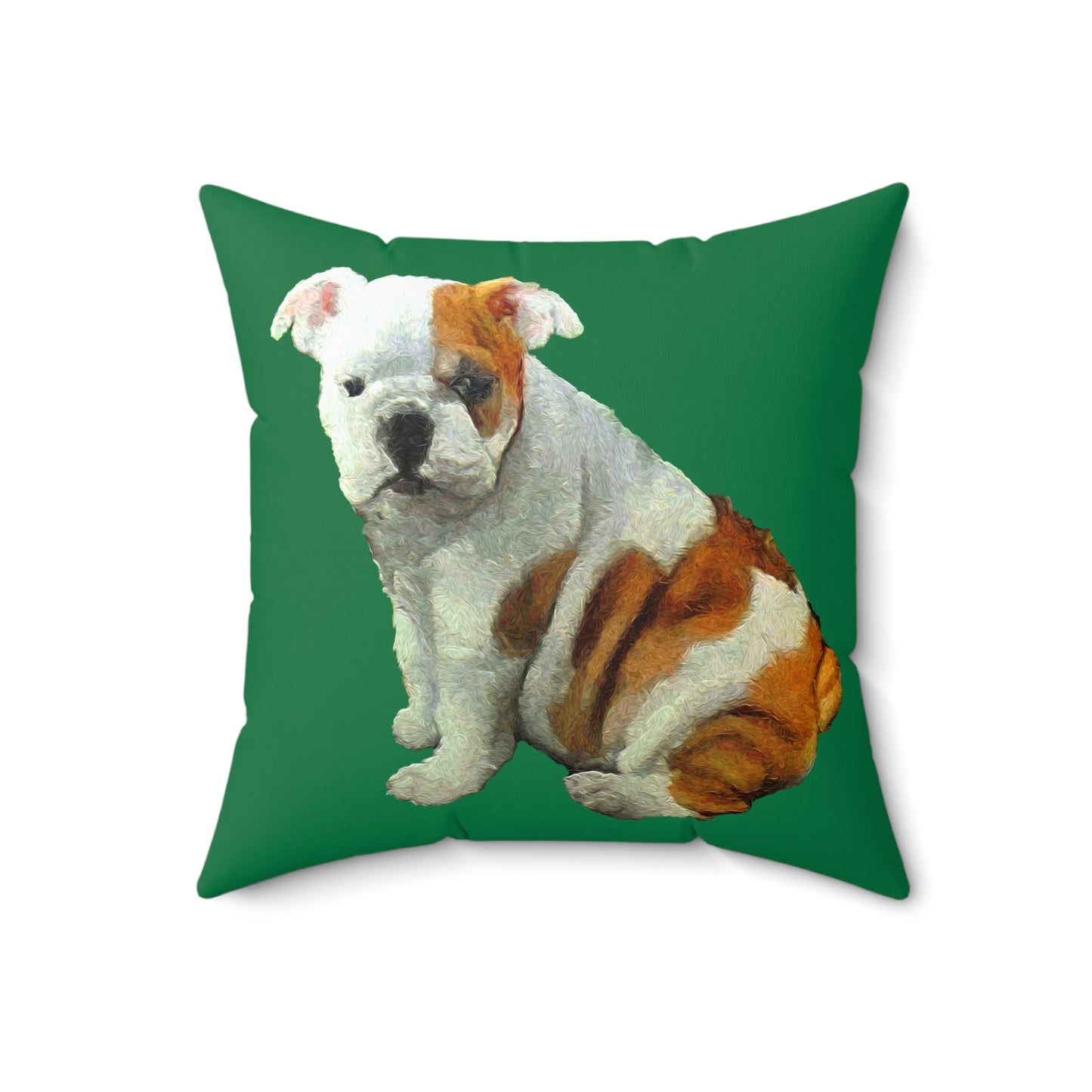 English Bulldog 'Bugsy' Spun Polyester Throw Pillow