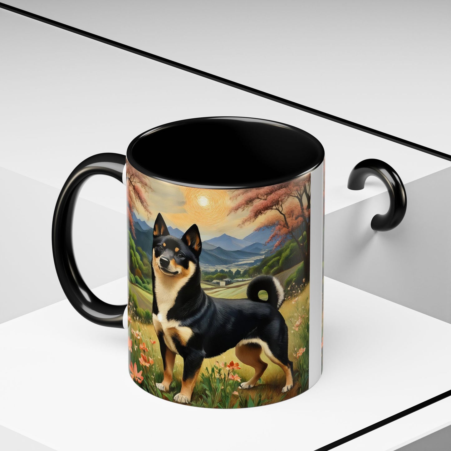 Black and Tan Shiba Inu Ceramic Accent Coffee Mug