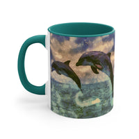 Dolphins 'Flip & Flop' Accent Coffee Mug, 11oz