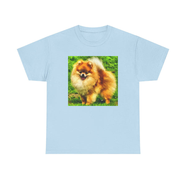 Pomeranian 'Pom Pom' Unisex Heavy Cotton Tee