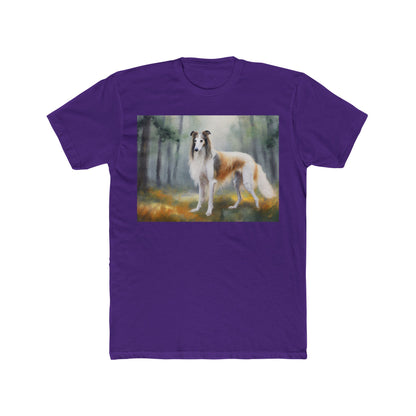 Borzoi 'Russian Wolfhound' Men's Fitted Cotton Crew Tee