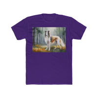 Borzoi 'Russian Wolfhound' Men's Fitted Cotton Crew Tee