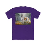 Borzoi 'Russian Wolfhound' Men's Fitted Cotton Crew Tee