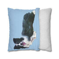 Border Collie '#1' - Spun Polyester Throw Pillow