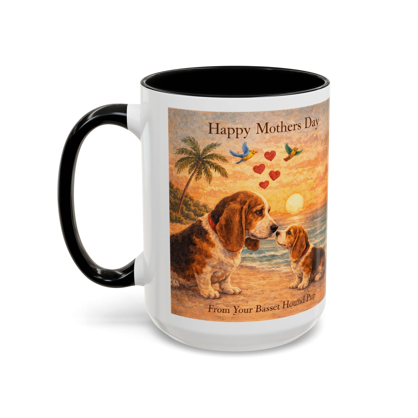 Basset Hounds - Mother's Day Accent Coffee Mug (11, 15oz)
