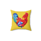 Rooster 'Craw'  -  Spun Polyester Throw Pillow