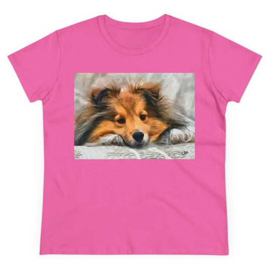 Sheltie 'Shetland Sheepdog'  Women's Midweight Cotton Tee