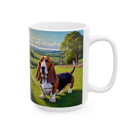 Charming Basset Hound Ceramic Mug
