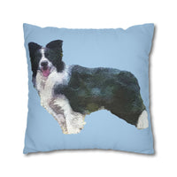 Border Collie '#1' - Spun Polyester Throw Pillow