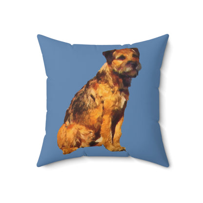 Charming Border Terrier 'Andrew' Spun Polyester Throw Pillow