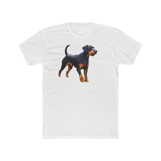 Deutscher Jagdterrier Men's Fitted Cotton Crew Tee