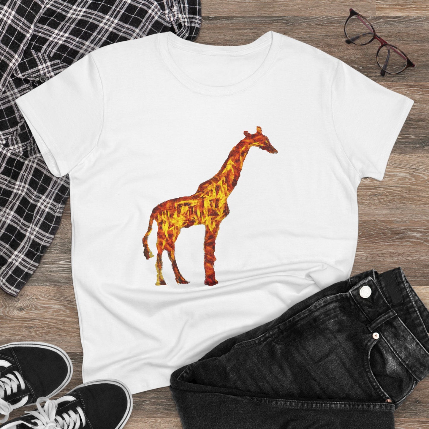 Giraffe 'Camile' Women's Midweight Cotton Tee