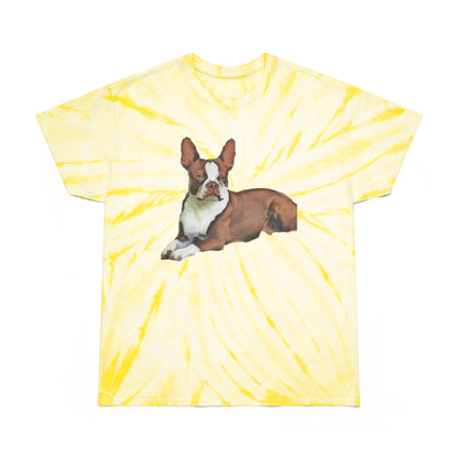 Boston Terrier 'Seely' Unisex Cotton Tie-Dye Tee, Cyclone