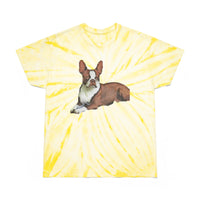 Boston Terrier 'Seely' Unisex Cotton Tie-Dye Tee, Cyclone